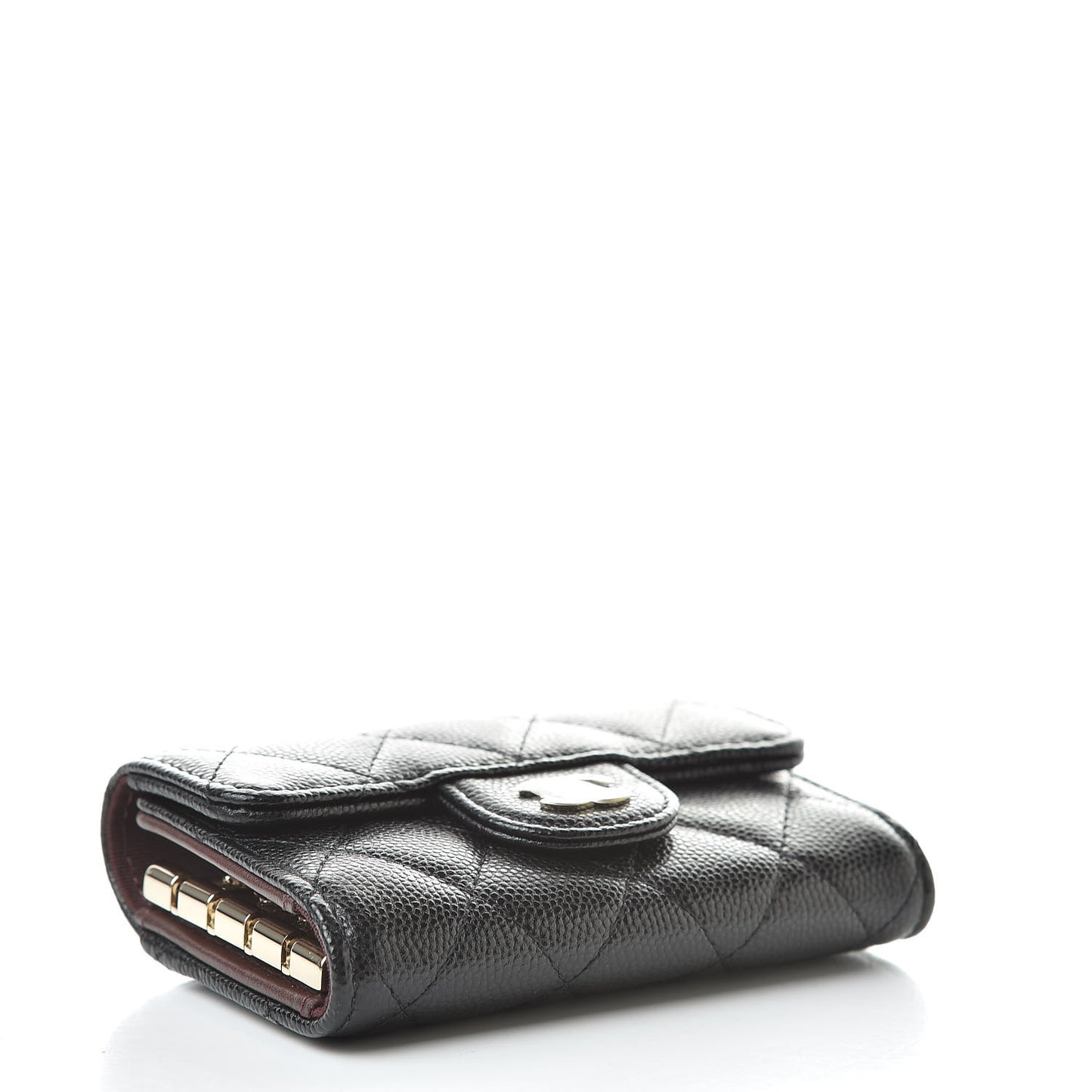 Caviar Quilted Classic 4 Key Holder Wallet Black