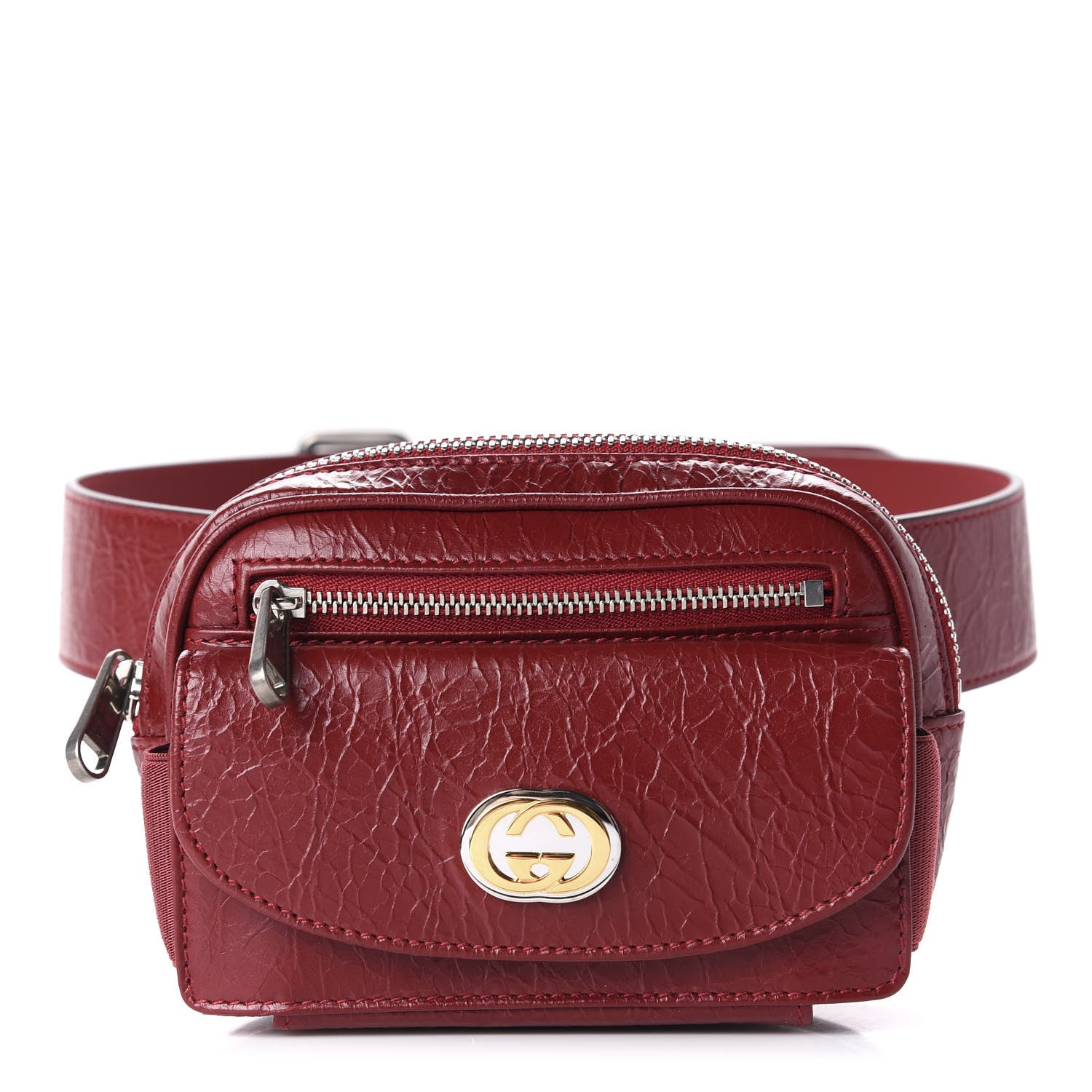 Gucci Cracked Calfskin Morpheus Belt 70 28 Bag Red 1 of 11