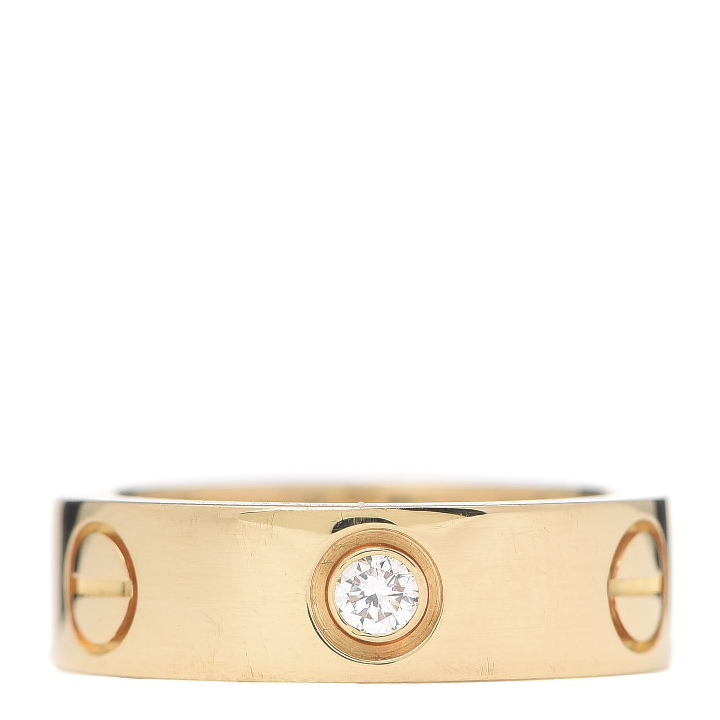 18K Yellow Gold 3 Diamond 5.5mm LOVE Ring 50 5.25