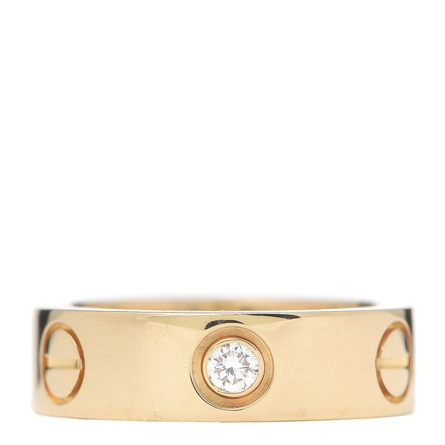 Cartier 18K Yellow Gold 3 Diamond 5.5mm LOVE Ring 50 5.25 1 of 5