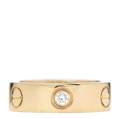Cartier 18K Yellow Gold 3 Diamond 5.5mm LOVE Ring 50 5.25 1 of 5