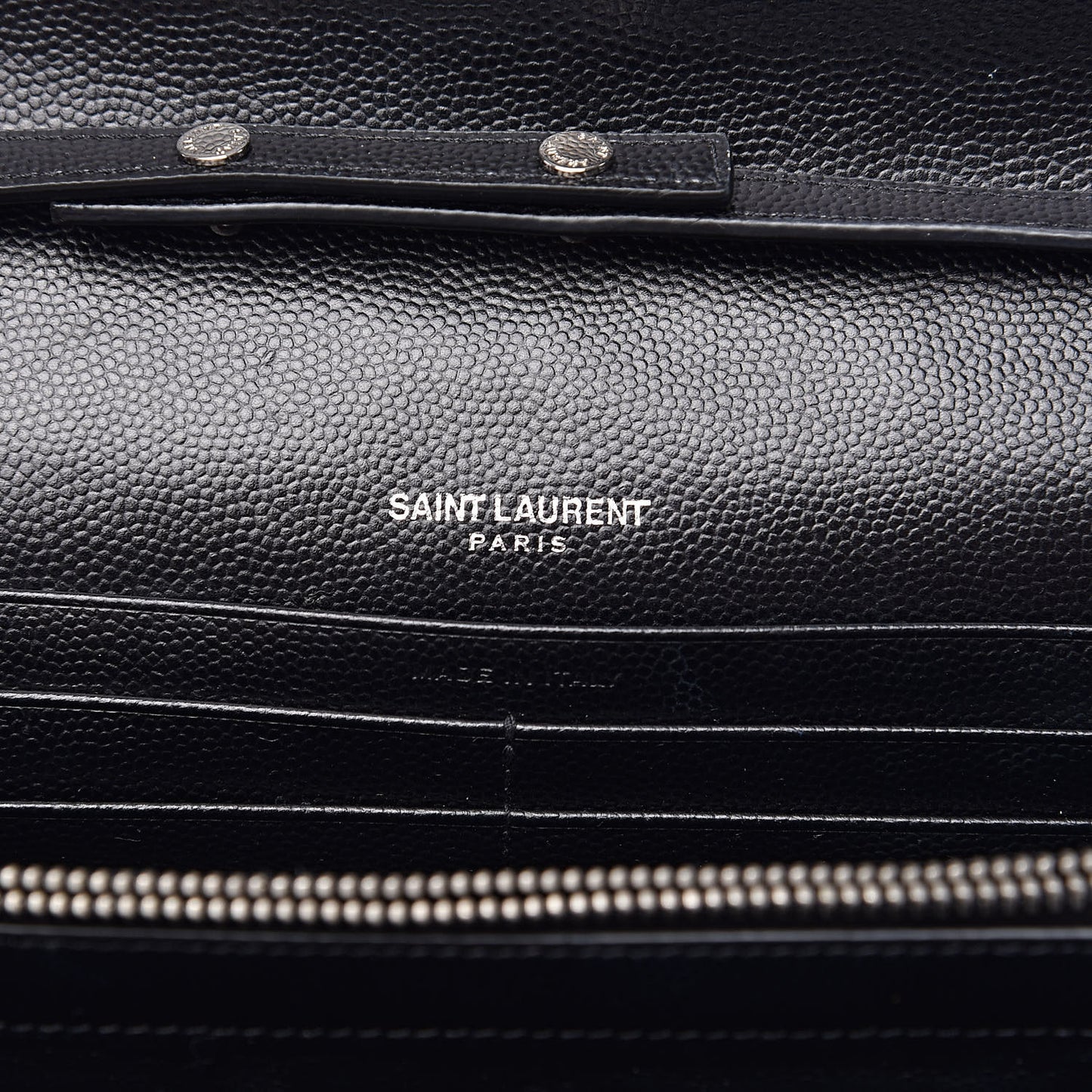 Grain De Poudre Matelasse Chevron Bi-Color Monogram Chain Wallet White Black