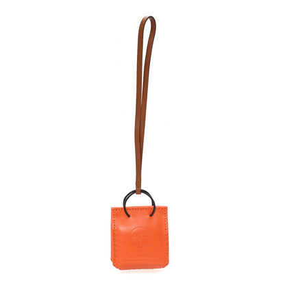 Hermes Milo Lambskin Swift Shopping Bag Charm Feu Gold 1 of 3