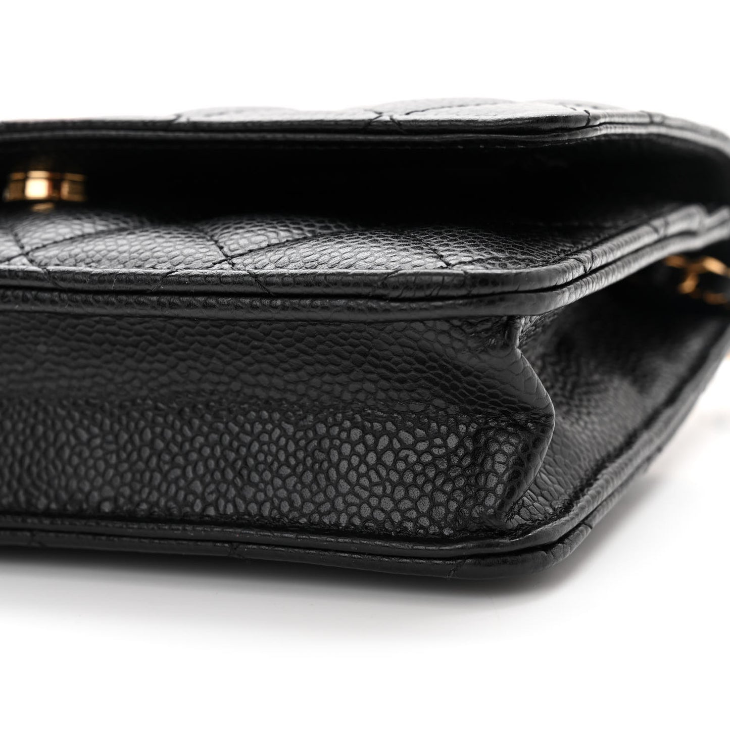 Caviar Quilted Wallet on Chain WOC Black