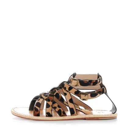 Christian Louboutin Pony Hair Mens Nuria Uomo Flat Sandals 43 Leopard 1 of 6