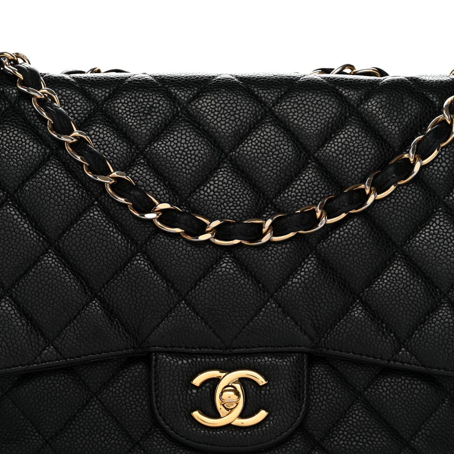 Caviar Quilted Jumbo Single Flap Black