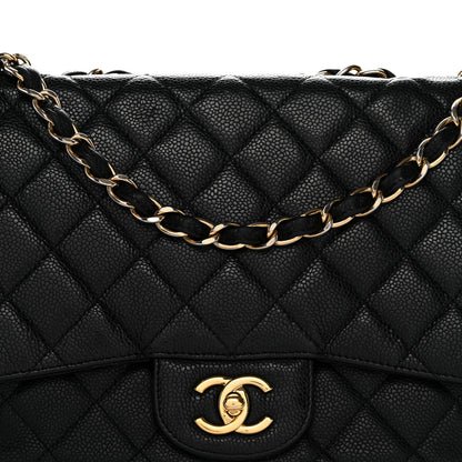 Chanel Caviar Quilted Jumbo Single Flap Black 7 of 14