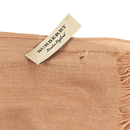 Burberry Wool Silk Gauze Giant Check Lightweight Scarf Camel 3 of 5