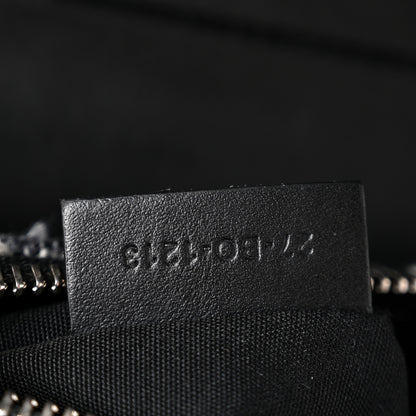 Christian Dior Tweed Saddle Bag Black Silver 7 of 15