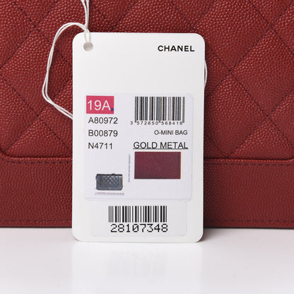 Chanel Caviar Quilted Vintage Mademoiselle Wallet On Chain WOC Red 13 of 14