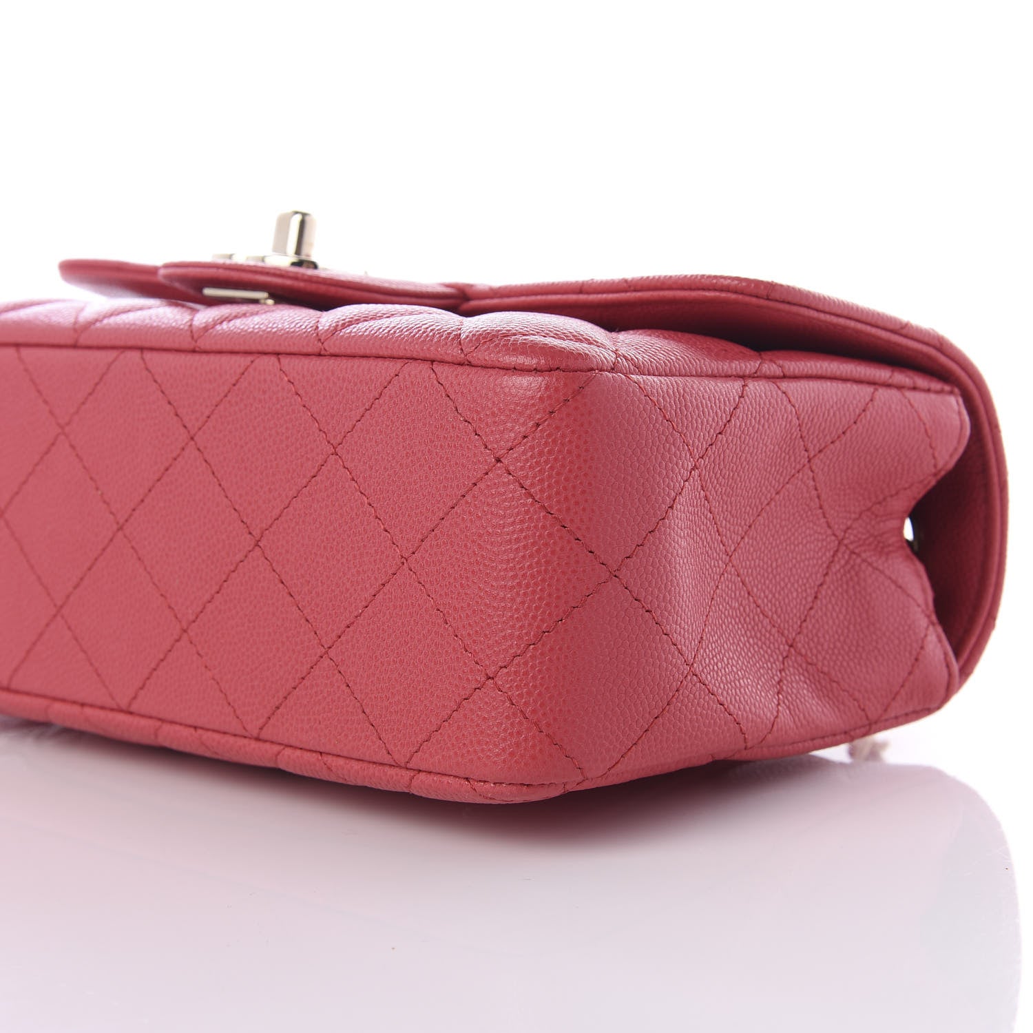Chanel Caviar Quilted Mini Rectangular Flap Dark Pink 9 of 10