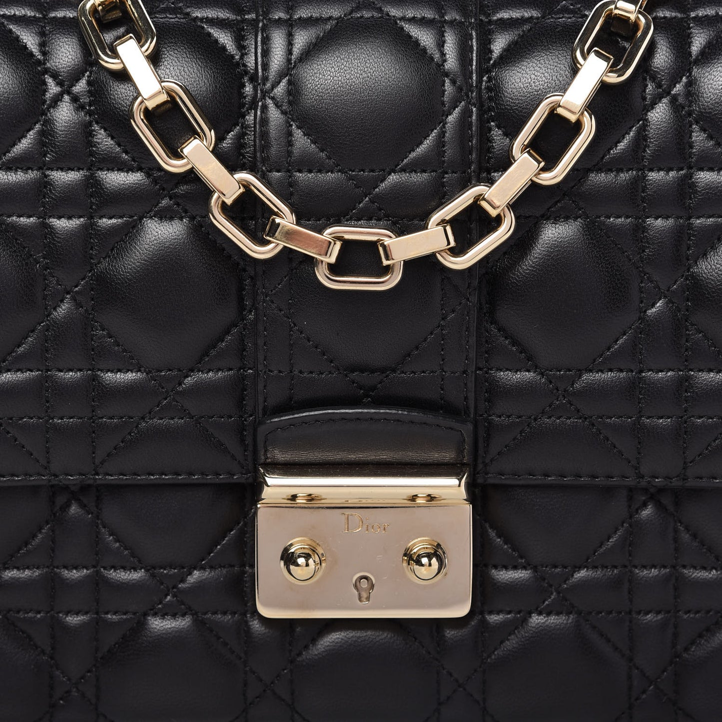 Lambskin Cannage Medium Miss Dior Flap Black