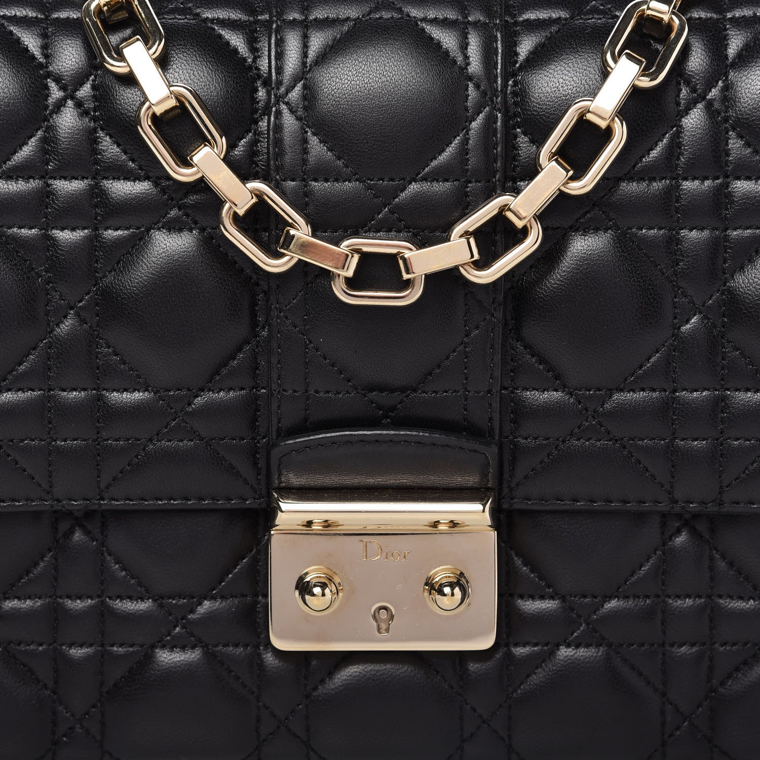 Christian Dior Lambskin Cannage Medium Miss Dior Flap Black 10 of 13