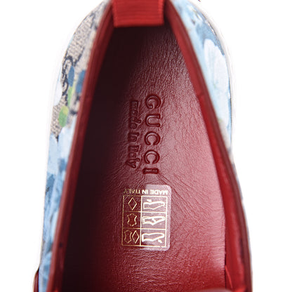 Gucci GG Supreme Monogram Blooms Womens Slip On Sneakers 37.5 Beige Blue Navy Red 7 of 9