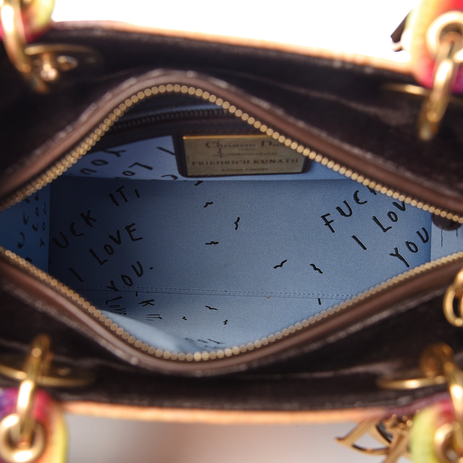 Christian Dior x Friedrich Kunath Velvet Medium Lady Dior Multicolor 5 of 14