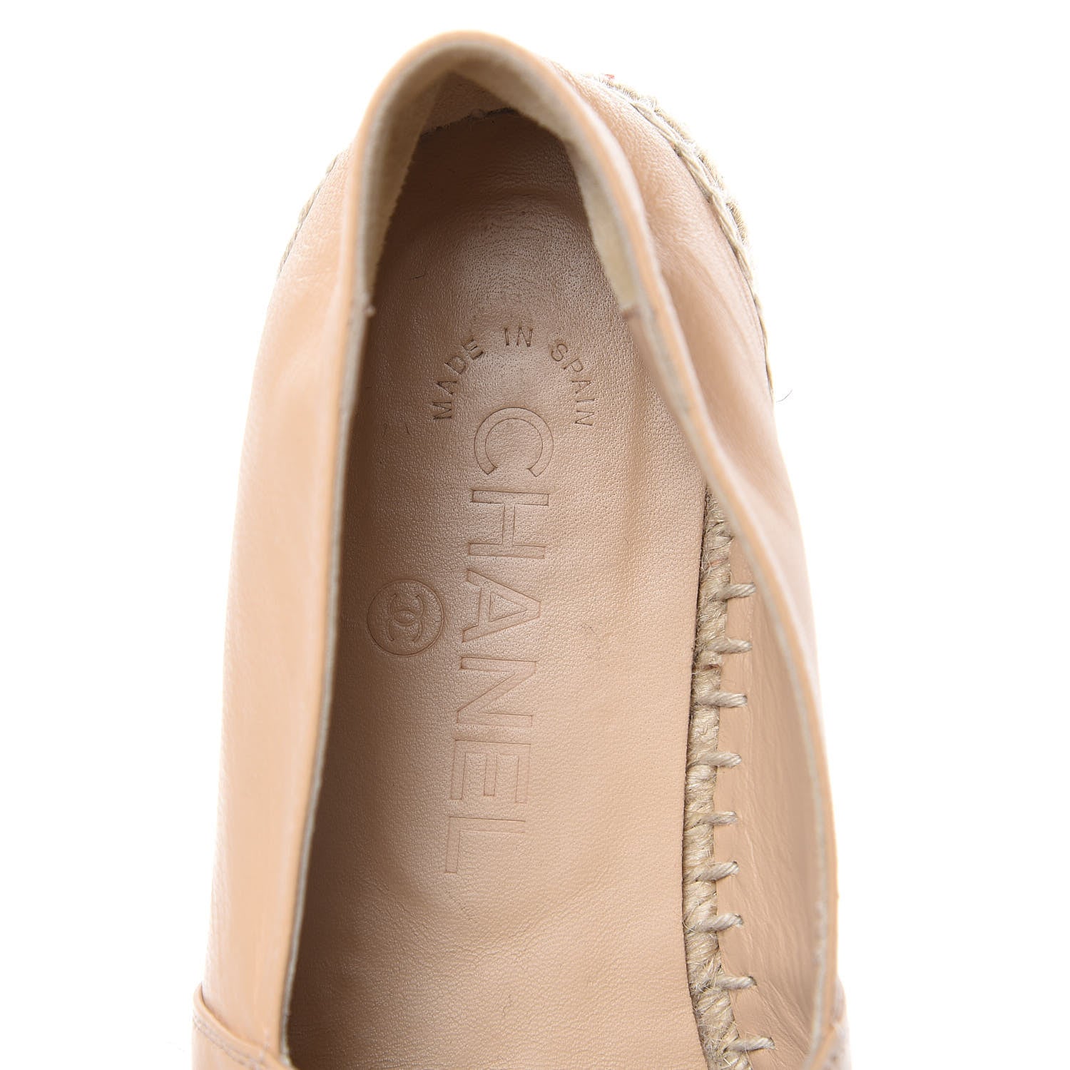 Chanel Lambskin CC Espadrilles 35 Beige Black 8 of 10