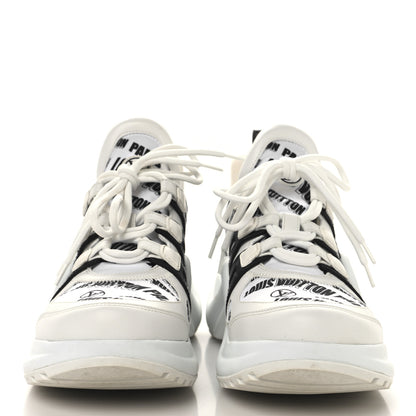 Louis Vuitton X FORNASETTI Calfskin Technical Nylon LV Archlight Sneaker 39.5 Black 3 of 10