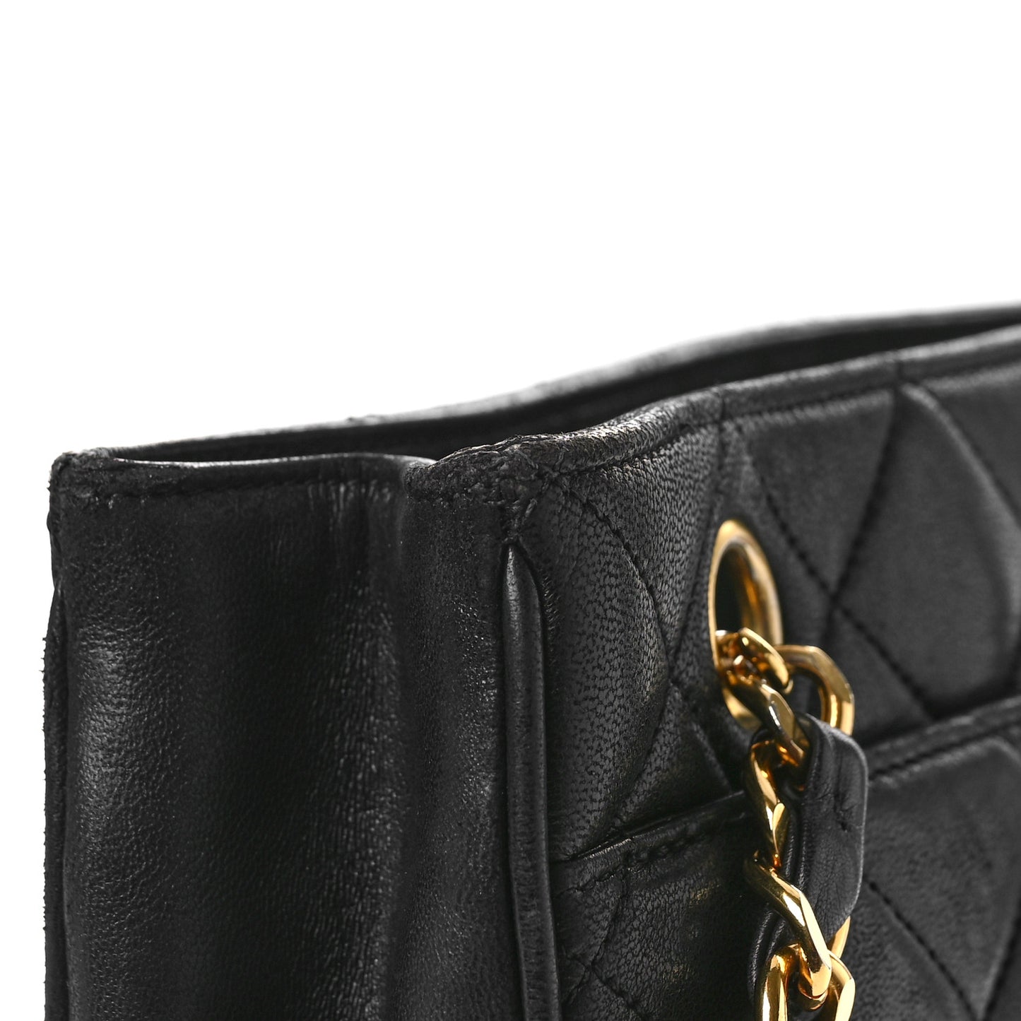 Lambskin Quilted Shoulder Bag Black
