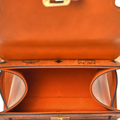 MCM Visetos Mini Heritage Top Handle Satchel Cognac 5 of 9