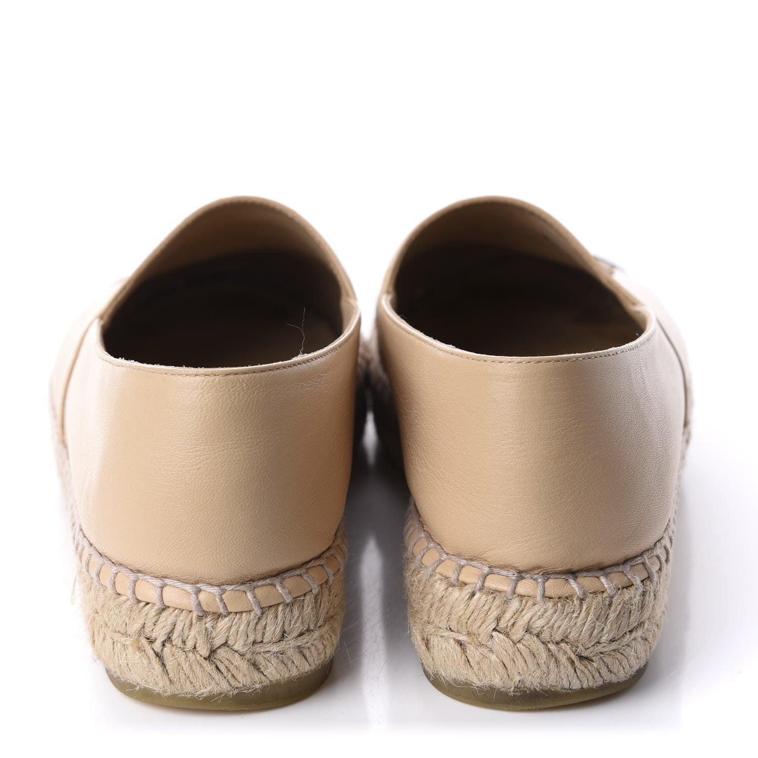 Chanel Lambskin CC Espadrilles 37 Beige Black 6 of 15