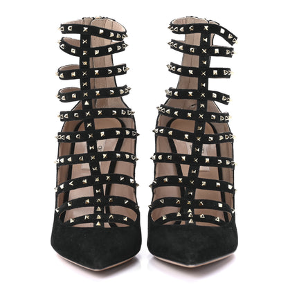 Valentino Garavani Suede Lovestud Caged 105mm Pumps 39 Black 2 of 8