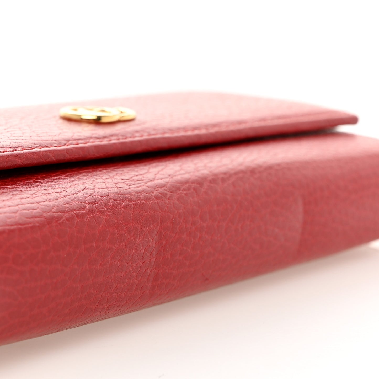 Dollar Calfskin GG Marmont Continental Wallet Hibiscus Red