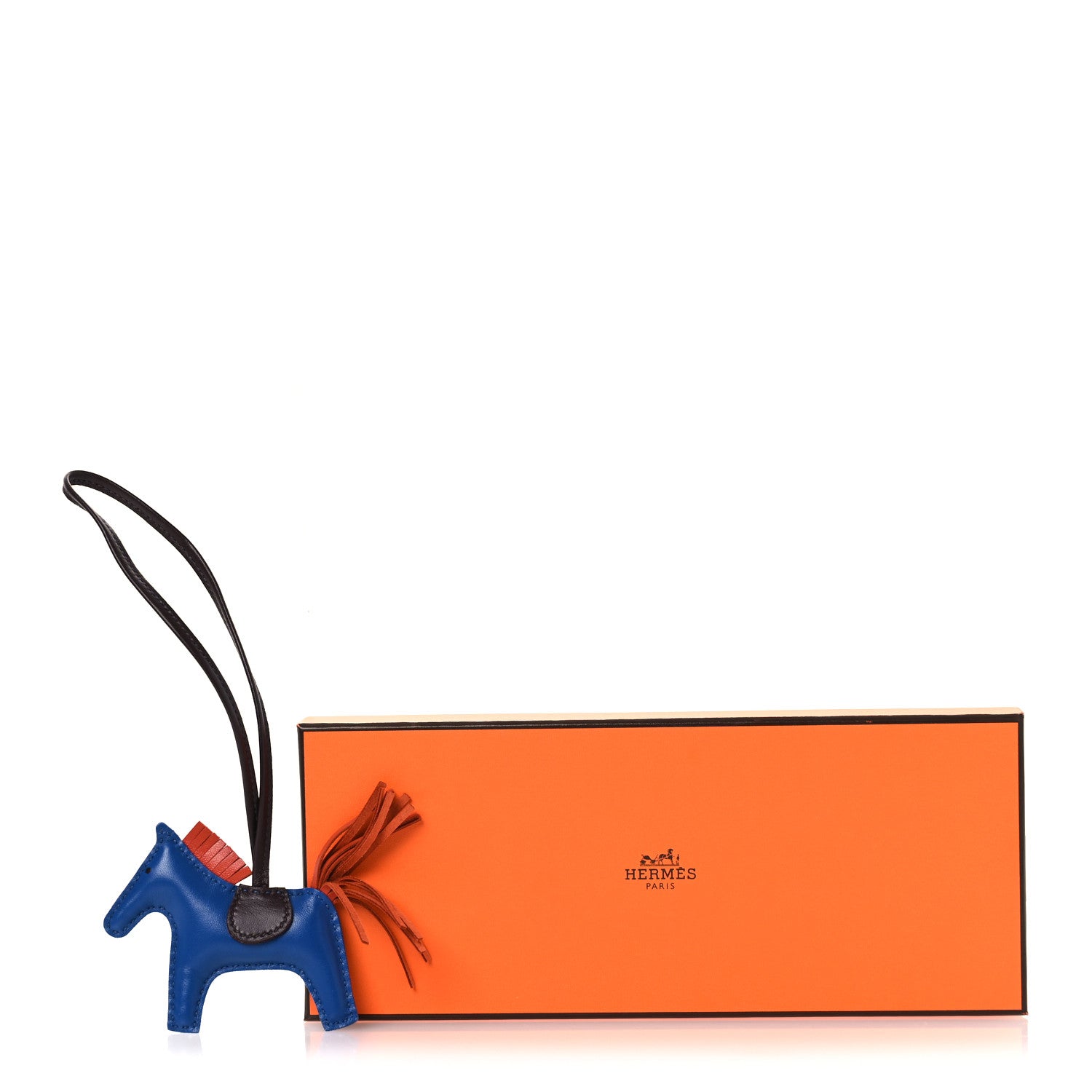 Hermes Milo Lambskin Grigri Rodeo Horse Bag Charm PM Bleu France Cornaline Rouge Sellier 4 of 4