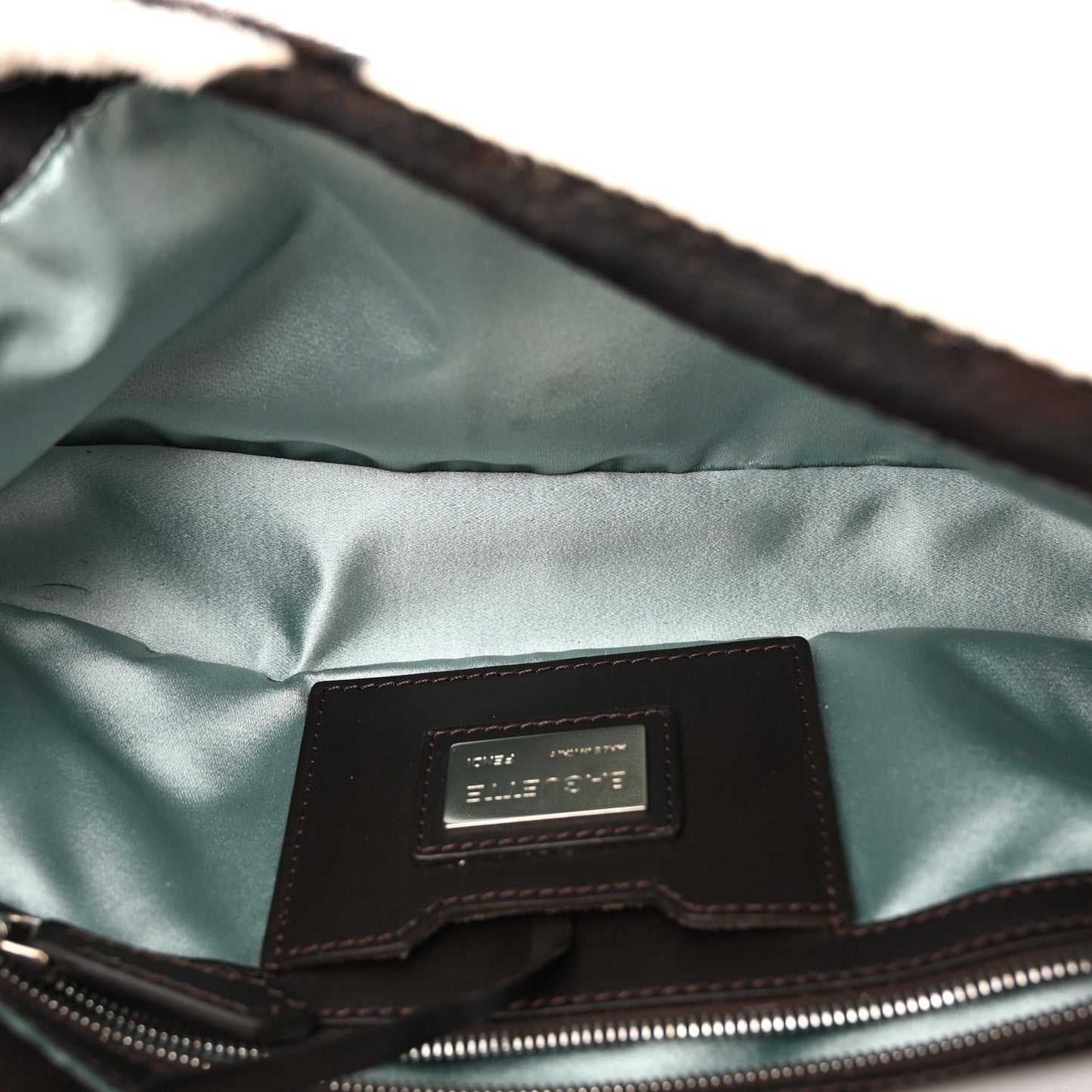 Calf Hair Baguette White Brown