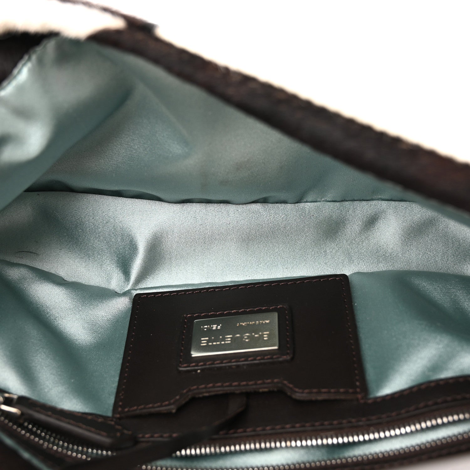 Fendi Calf Hair Baguette White Brown 5 of 13