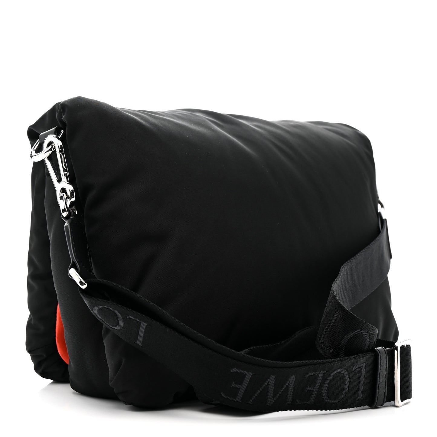 Nylon Medium Goya Puffer Bag Black
