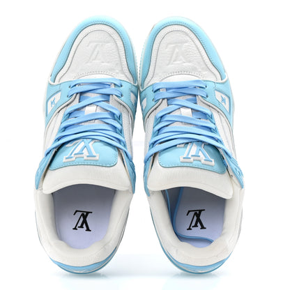 Louis Vuitton Calfskin Monogram Womens LV Trainer Sneakers 39.5 Sky Blue 2 of 9