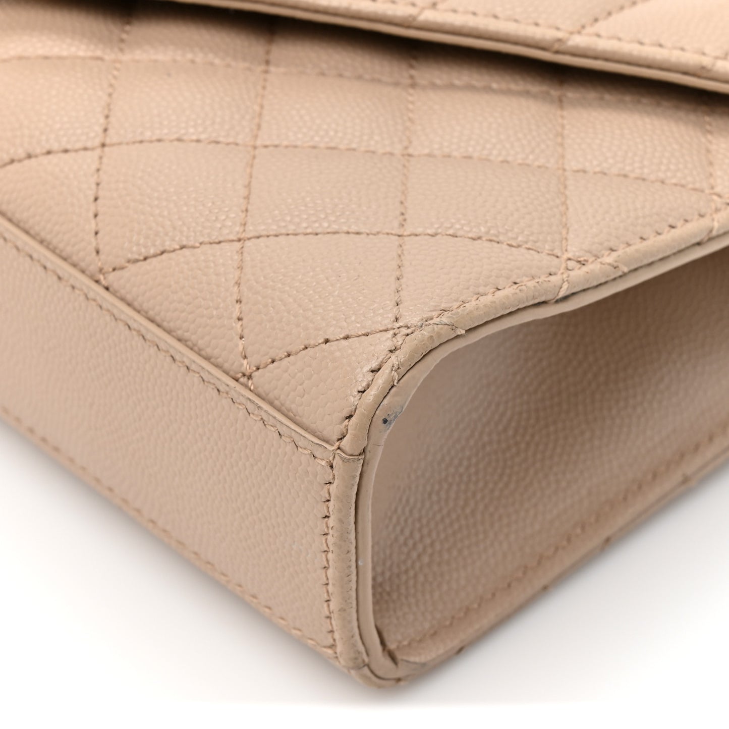 Grain De Poudre Textured Mixed Matelasse Triquilt Small Monogram Satchel Dark Beige