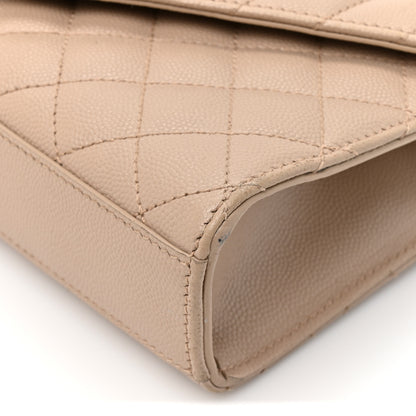 Saint Laurent Grain De Poudre Textured Mixed Matelasse Triquilt Small Monogram Satchel Dark Beige 9 of 13