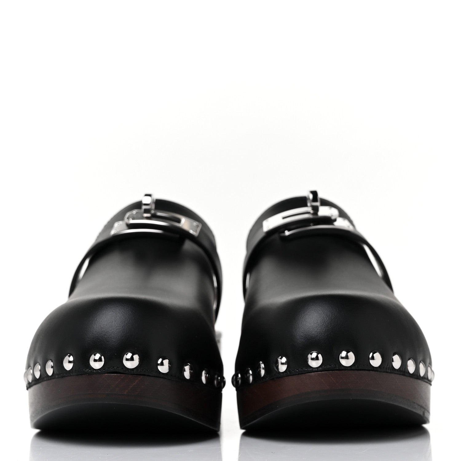 Hermes Calfskin Carlotta Mules 37 Black 2 of 8