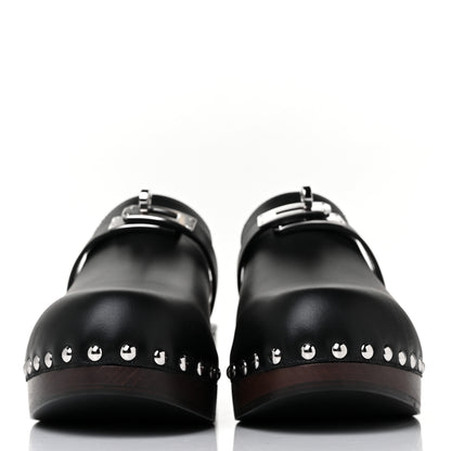 Hermes Calfskin Carlotta Mules 37 Black 2 of 8