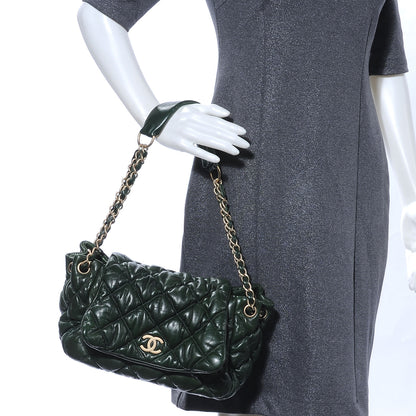 Chanel Lambskin Bubble Quilt Flap Green 2 of 7