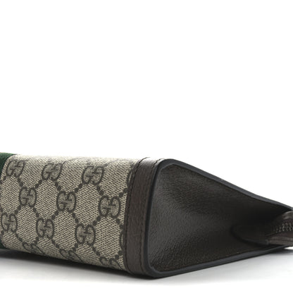 Gucci GG Supreme Monogram Textured Dollar Calfskin Web Small Ophidia Wristlet Pouch Beige Ebony New Acero 7 of 8