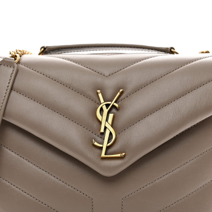 Saint Laurent Calfskin Y Quilted Monogram Small Loulou Chain Satchel Taupe 5 of 11