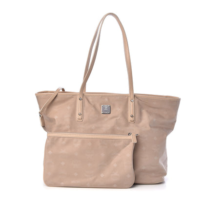 MCM Nylon Monogram Medium Dieter Shopper Tote Beige 1 of 10