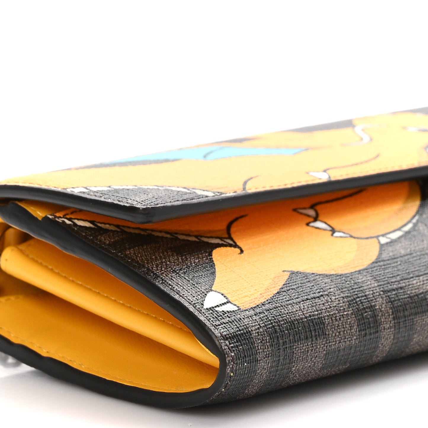 X FRGMT X POKEMON Glazed Fabric FF Pokemon Print Continental Wallet On Chain Tobacco Moro Giallo Tobacco Moro Giallo