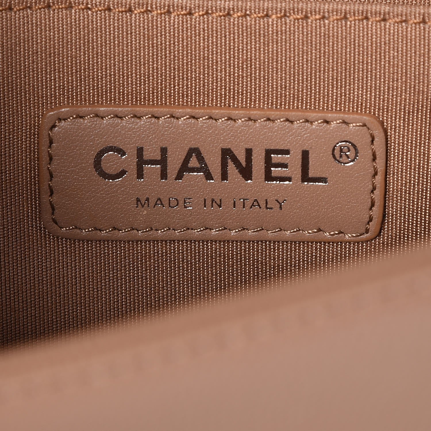Chanel Caviar Chevron Quilted Medium Boy Flap Dark Beige 7 of 13