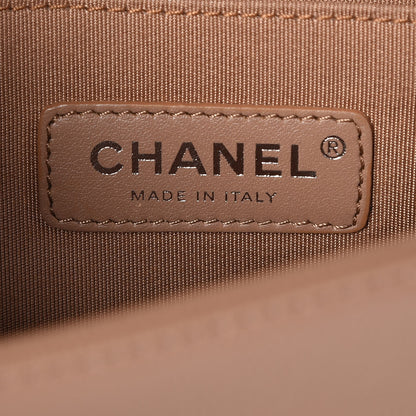 Chanel Caviar Chevron Quilted Medium Boy Flap Dark Beige 7 of 13