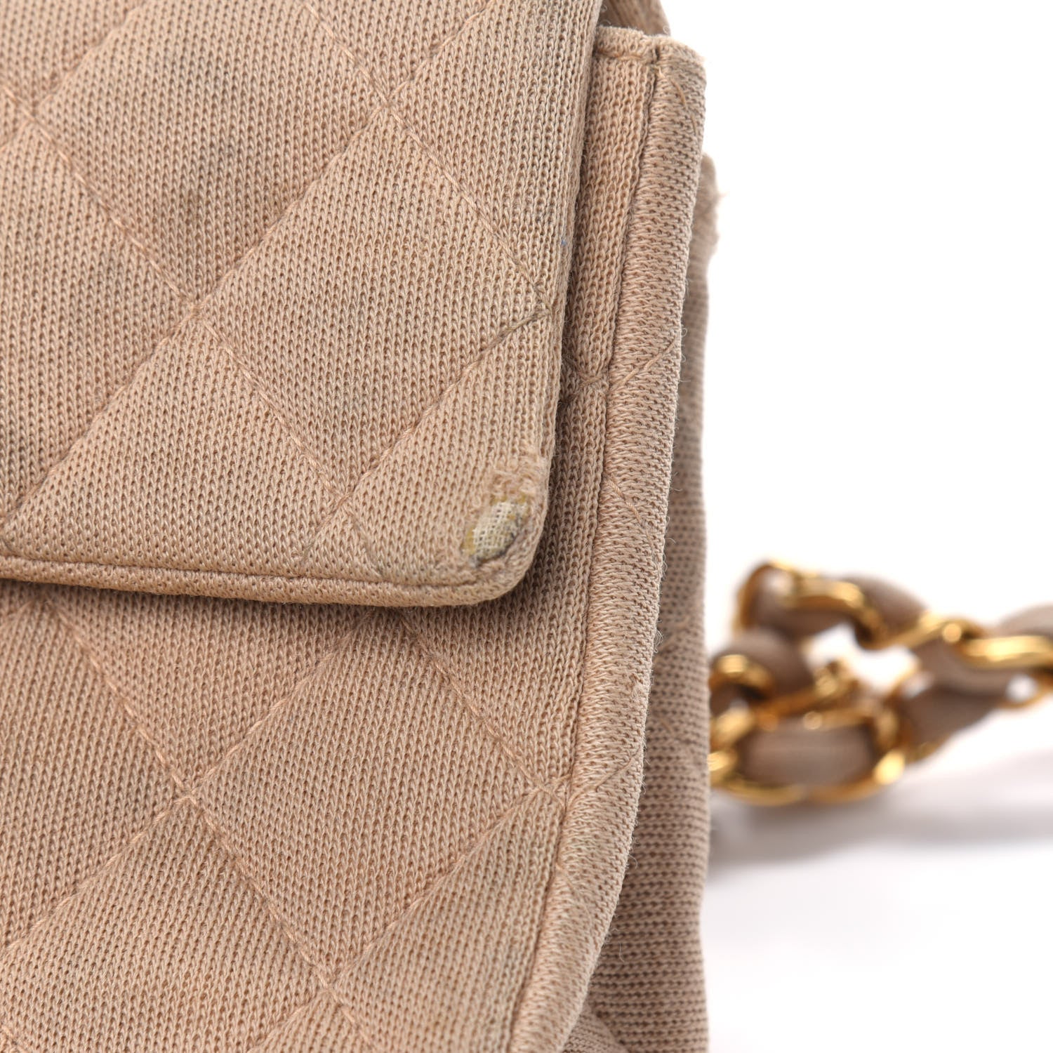 Chanel Jersey Quilted Mini Square Flap Beige 11 of 13