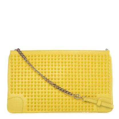 Christian Louboutin Calfskin Studded Loubiposh Chain Clutch Sun 1 of 9