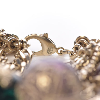 Chanel Resin Beaded CC Chain Charm Bracelet Gold Multicolor 4 of 5