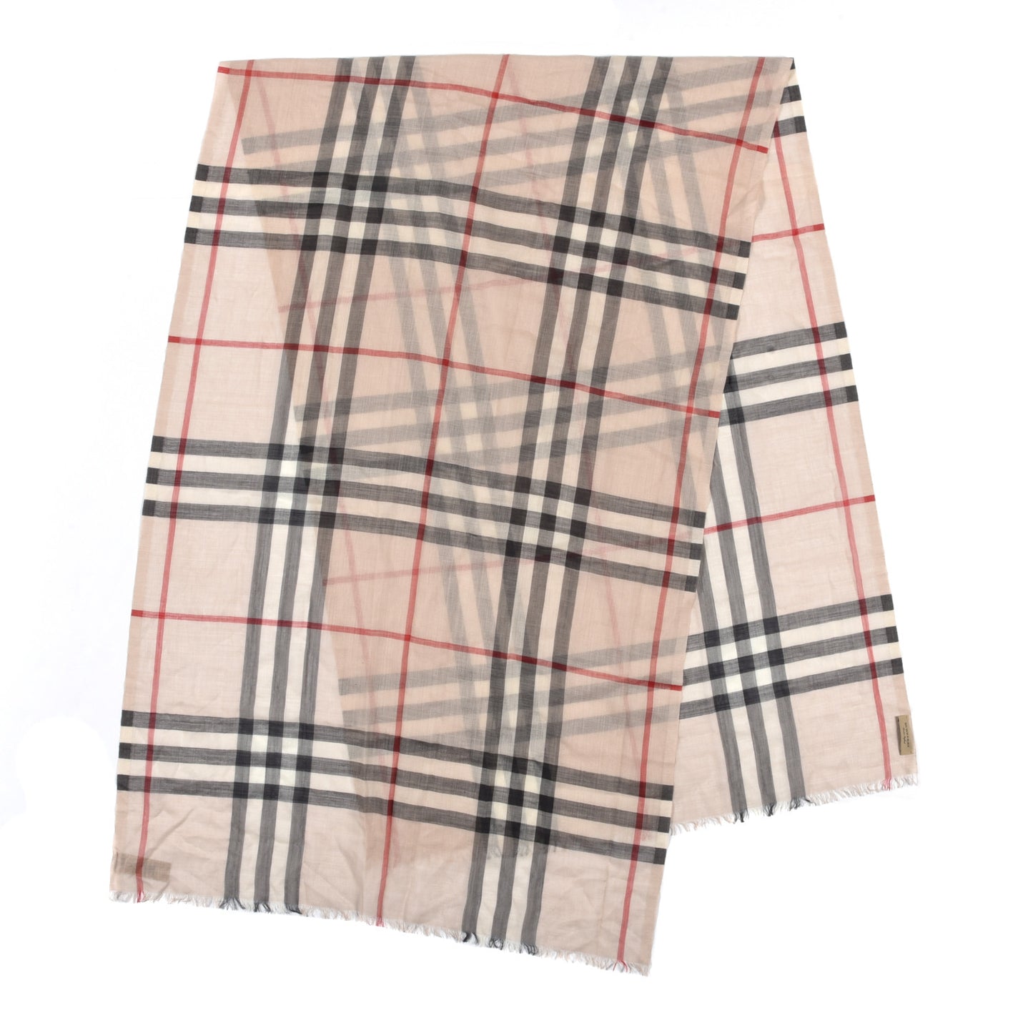 Wool Silk Gauze Giant Check Scarf Trench