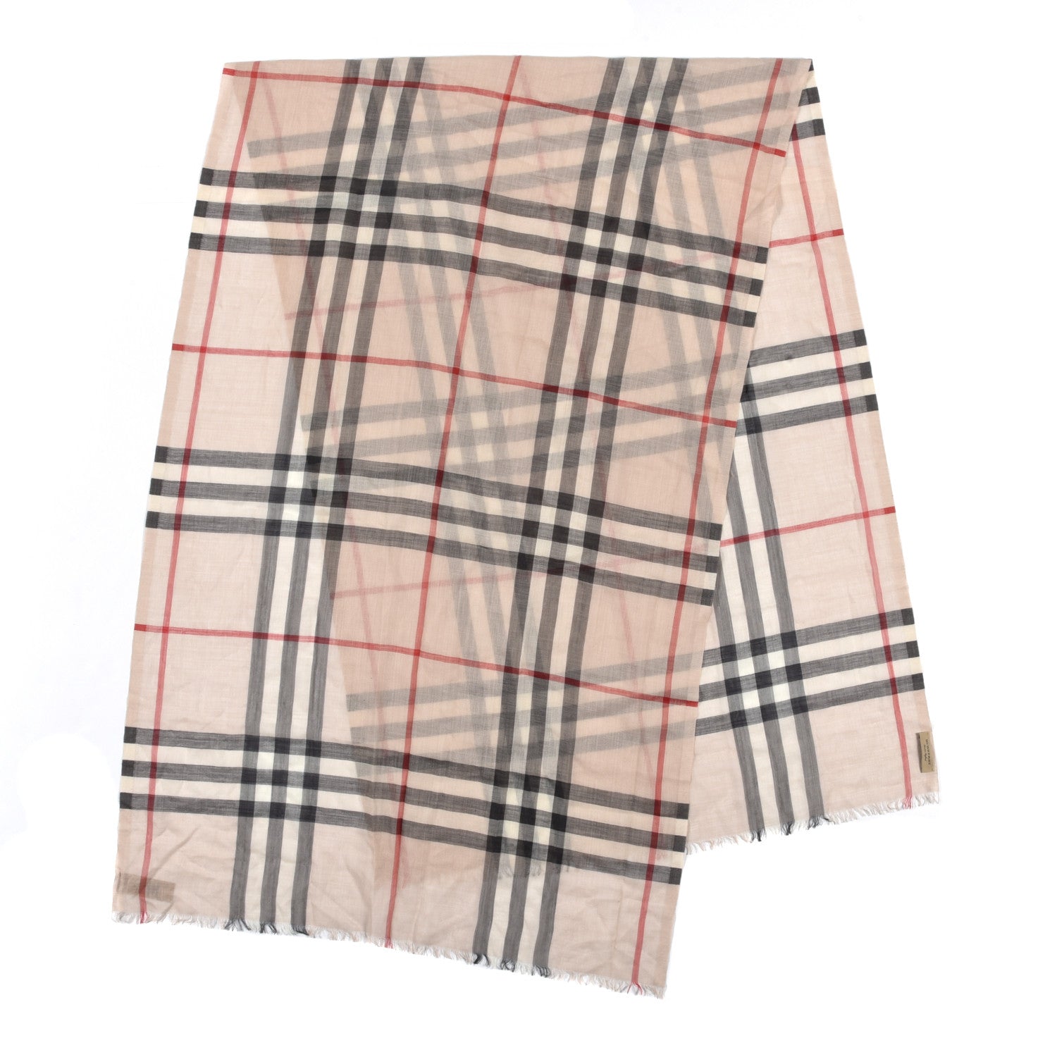 Burberry Wool Silk Gauze Giant Check Scarf Trench 2 of 5