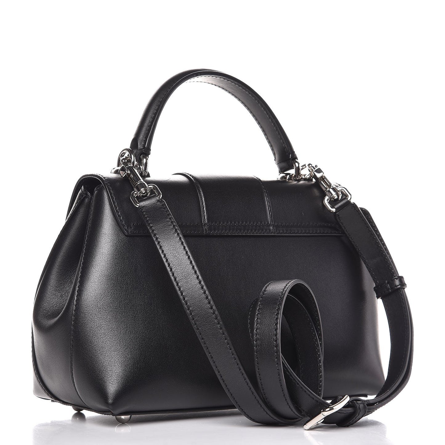 Calfskin Small Lucia Satchel Black