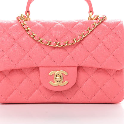 Chanel Caviar Quilted Mini Top Handle Rectangular Flap Pink 8 of 12