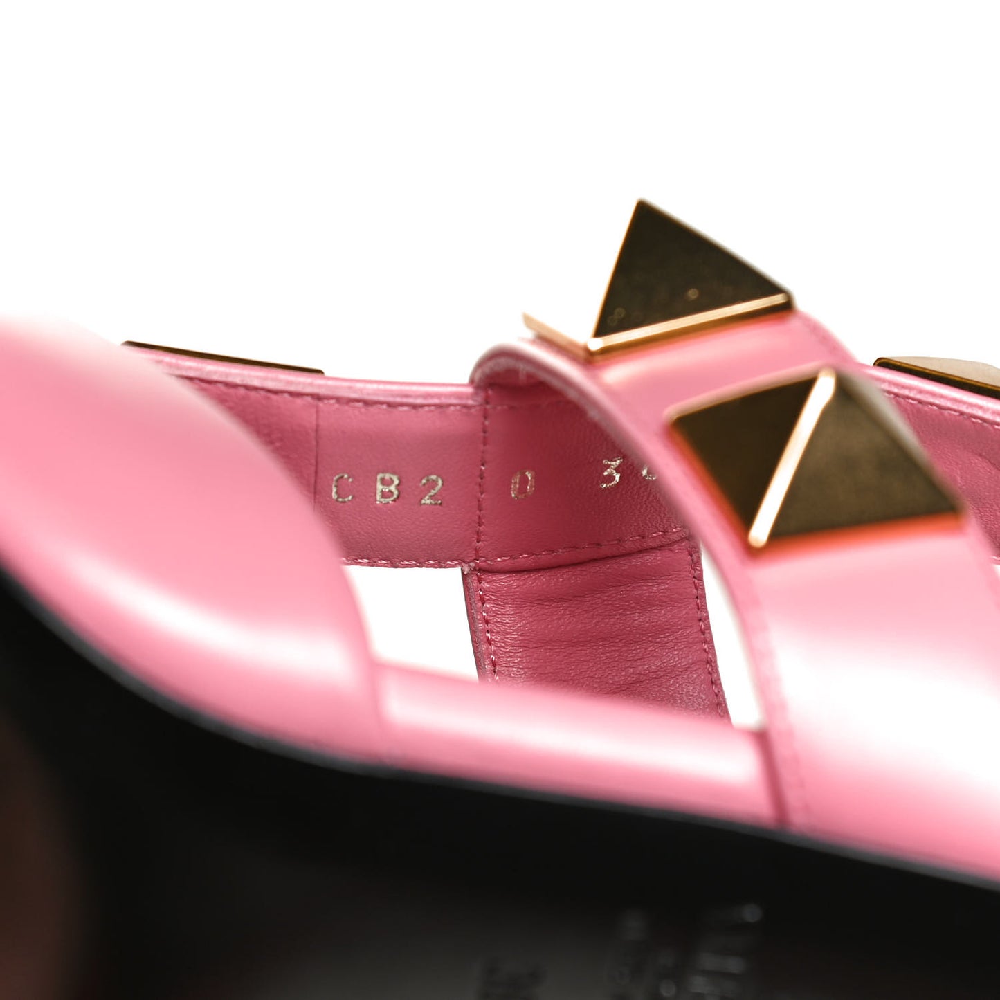 Calfskin Roman Stud Ankle Strap 80mm Pumps 36 Flamingo Pink